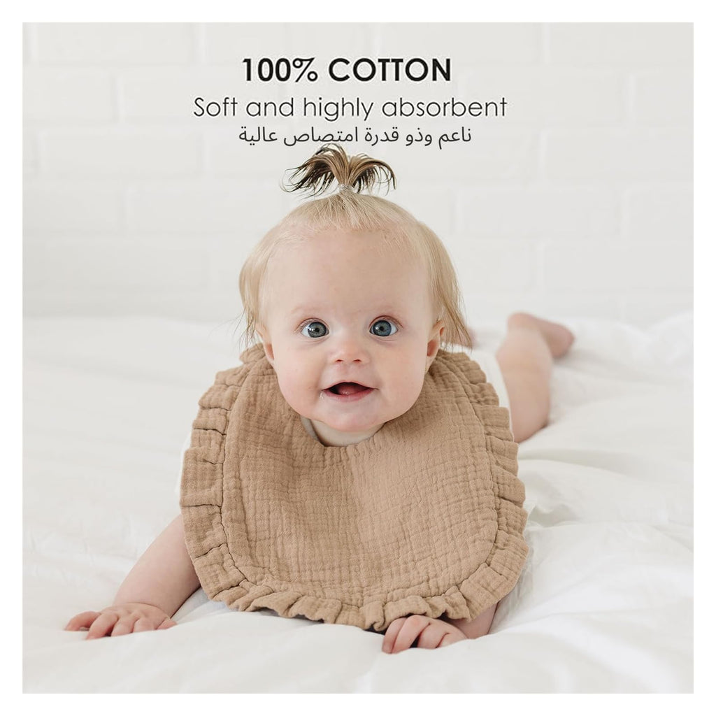 Oasisgalore bavoirs bandana en mousseline à volants, lot de 6