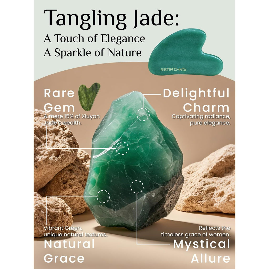 Rena Chris gua sha visage en jade naturel