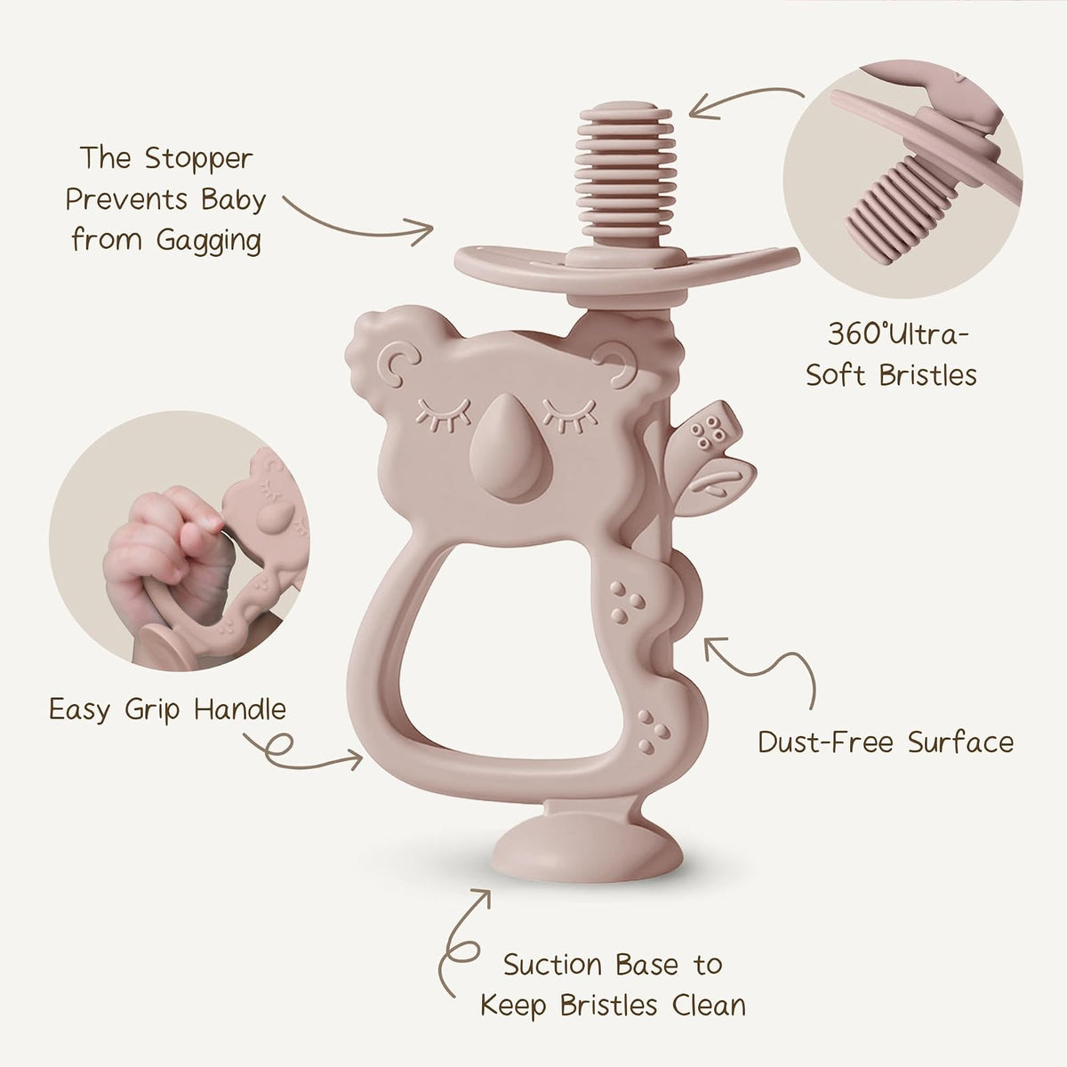 Moonkie anneaux de dentition en silicone sans BPA, lot de 2