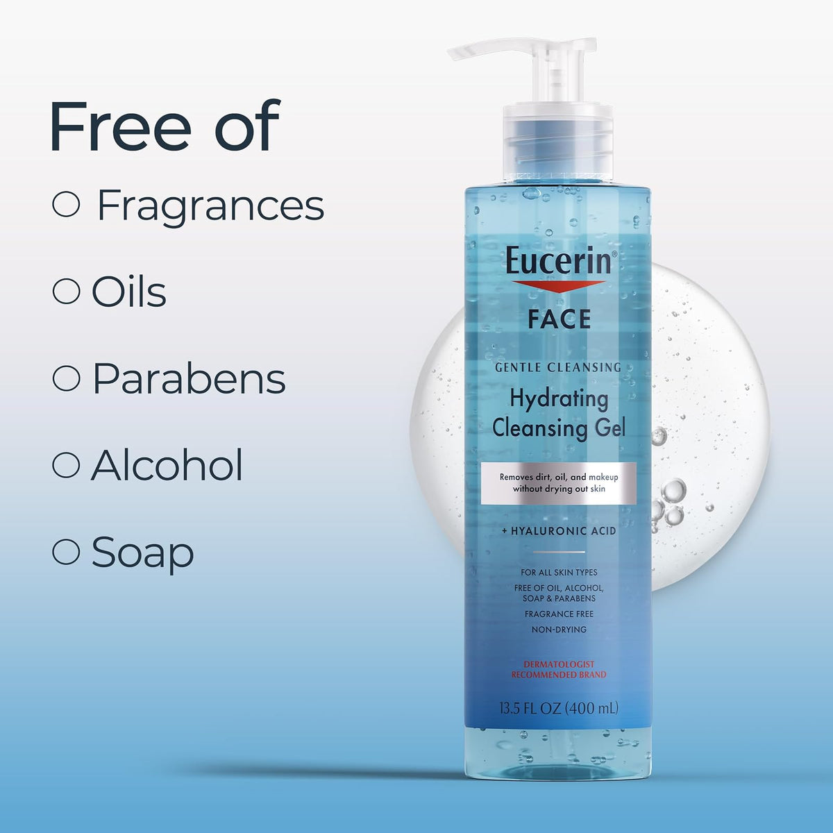 Eucerin gel nettoyant hydratant sans parfum 400 ml
