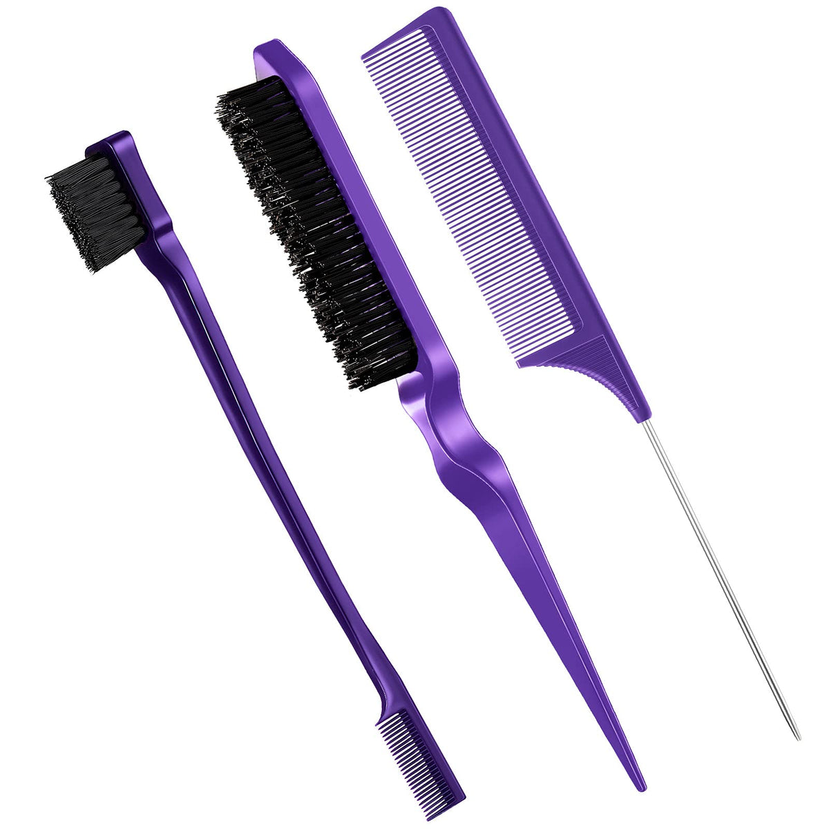 Set de 3 brosses à coiffer, violet