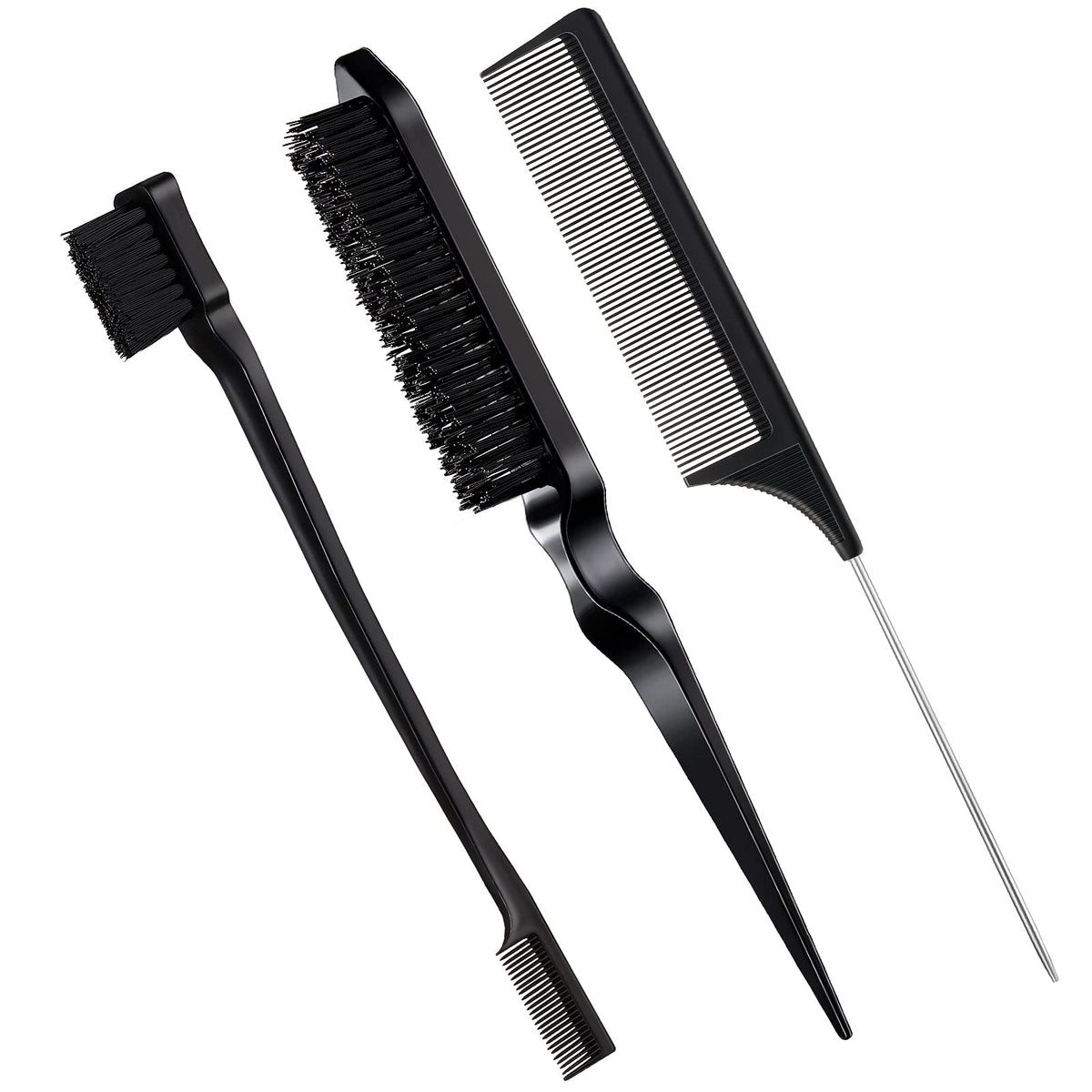Set de 3 brosses à coiffer, noir