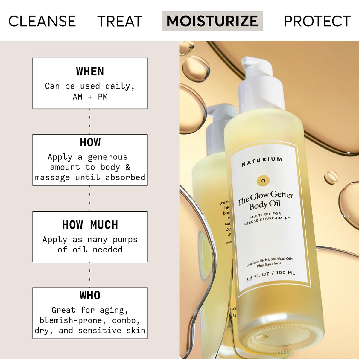 Naturium The Glow Getter huile corporelle sèche 100 ml