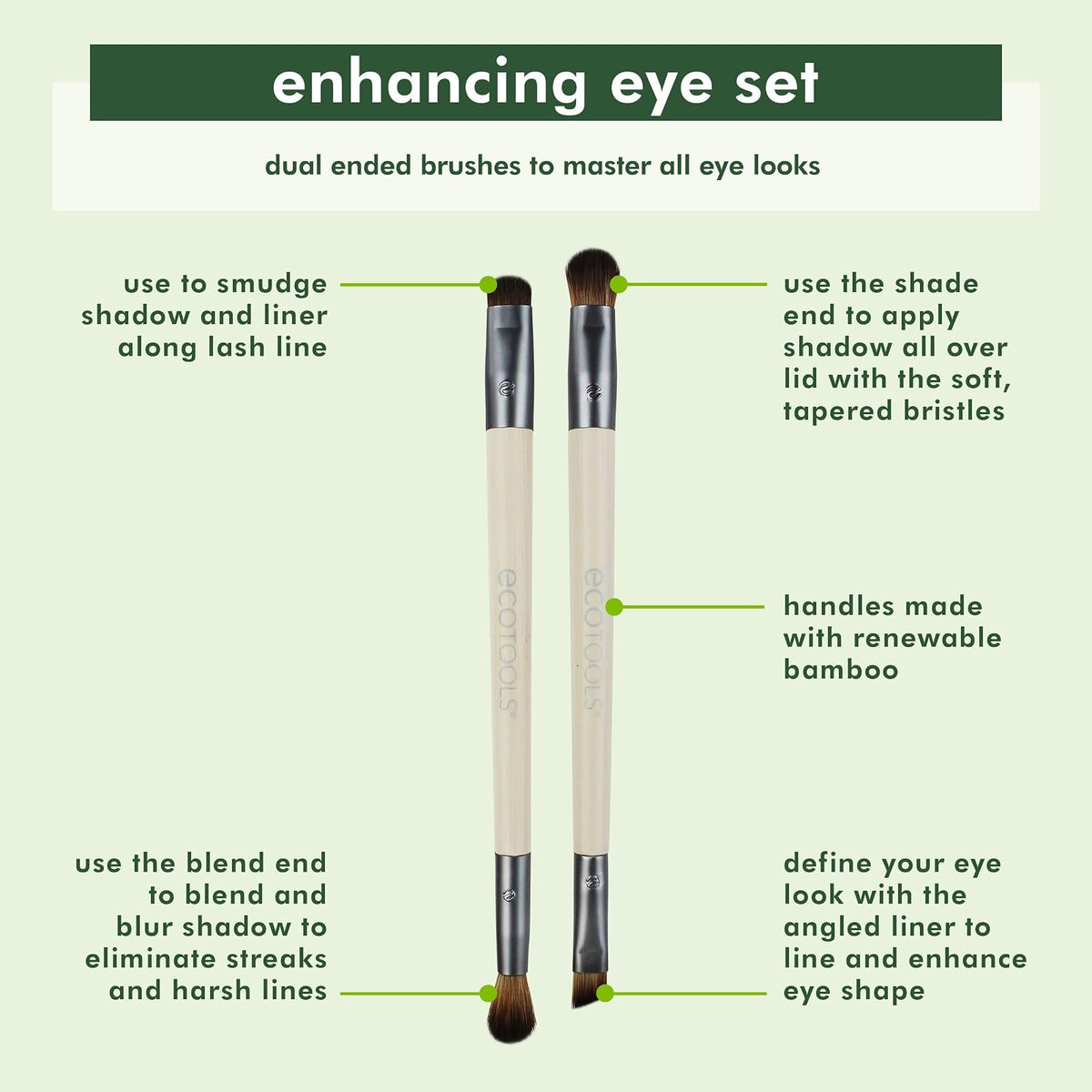 EcoTools set de 2 pinceaux yeux