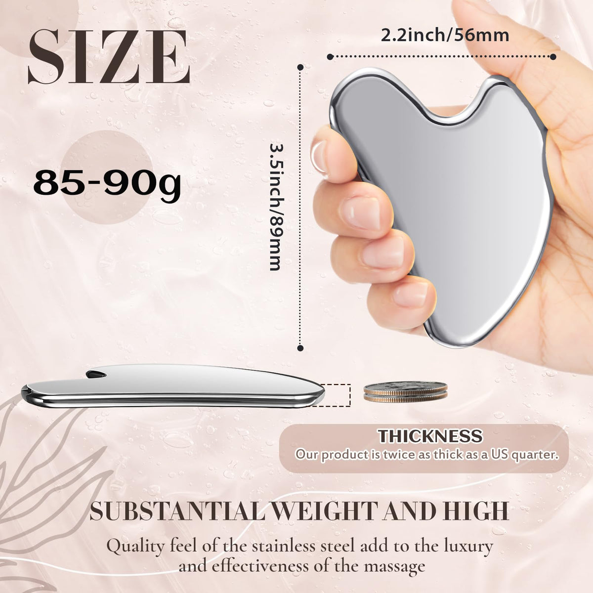 Nuanchu gua sha visage en acier inoxydable
