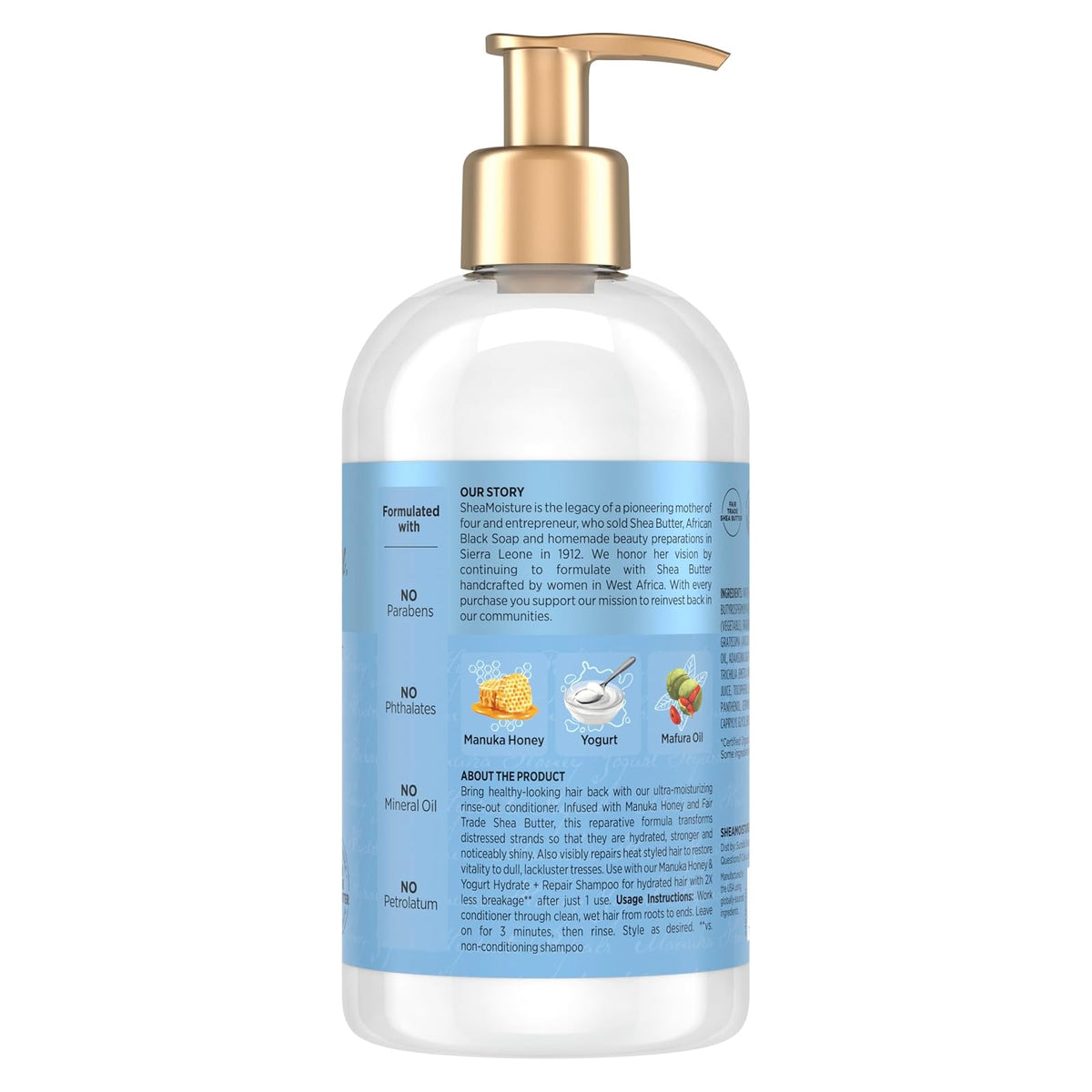 SheaMoisture après-shampooing réparateur miel de manuka et yaourt 384 ml