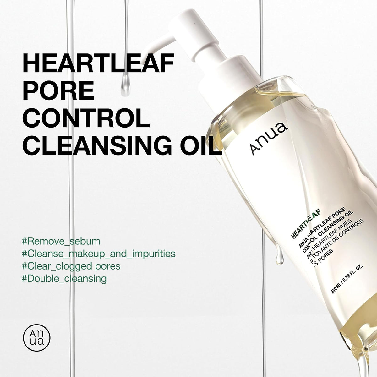 Anua Heartleaf Pore Control huile démaquillante, 200 ml