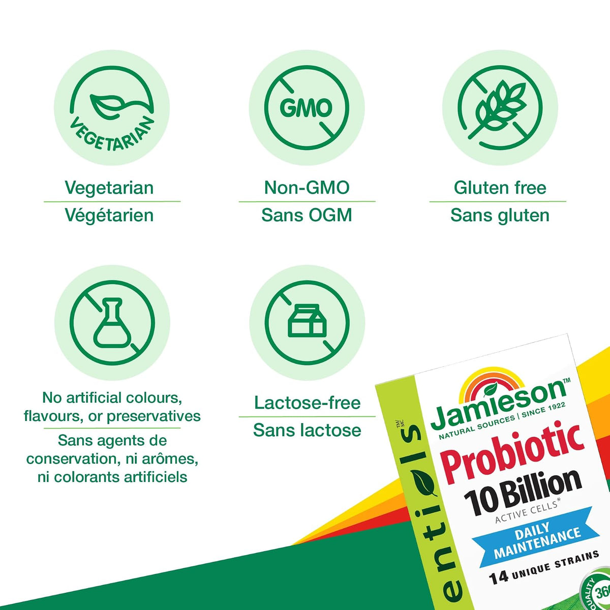 Jamieson probiotiques 10 milliards, 60 gélules