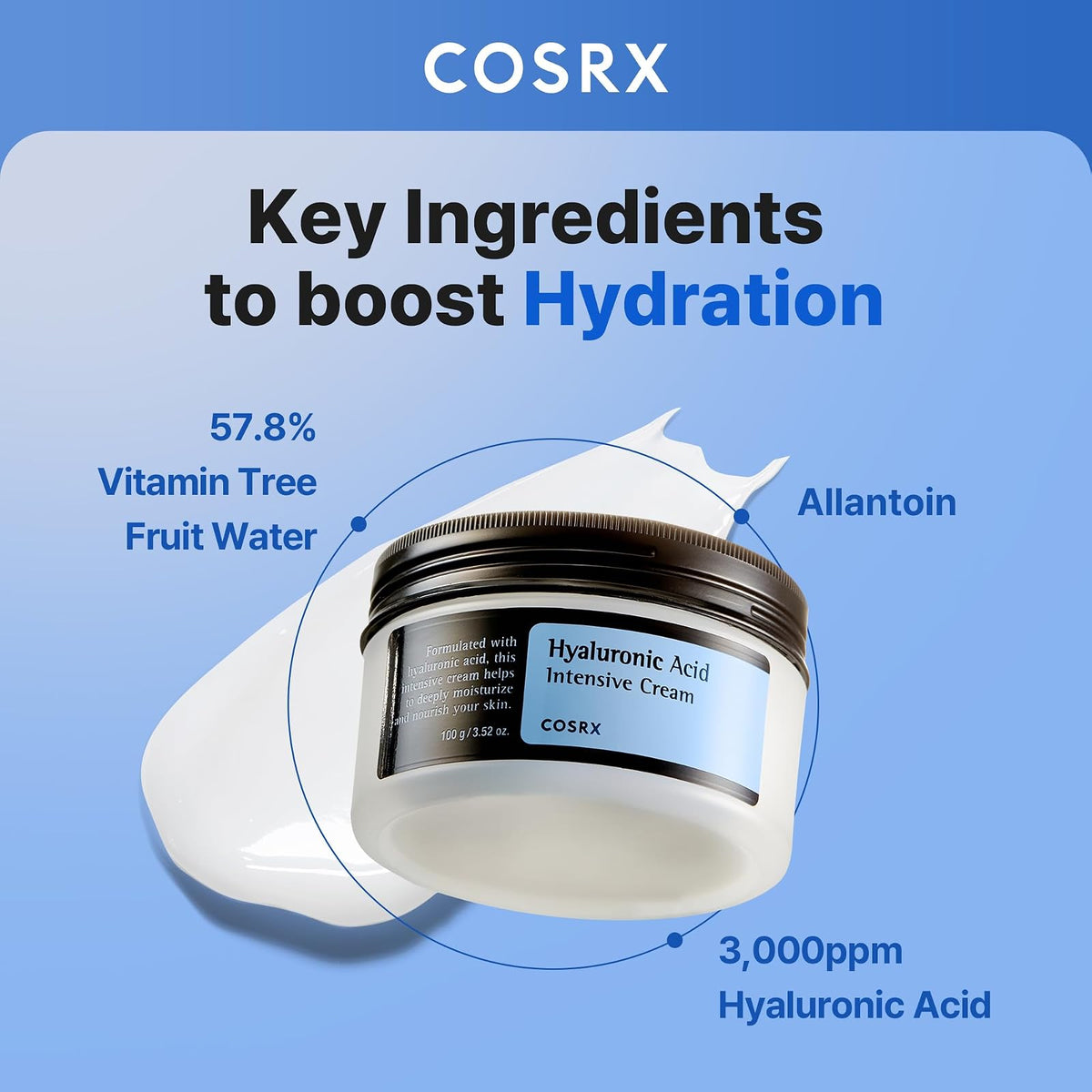 COSRX Hyaluronic Acid Intensive crème, 100 g