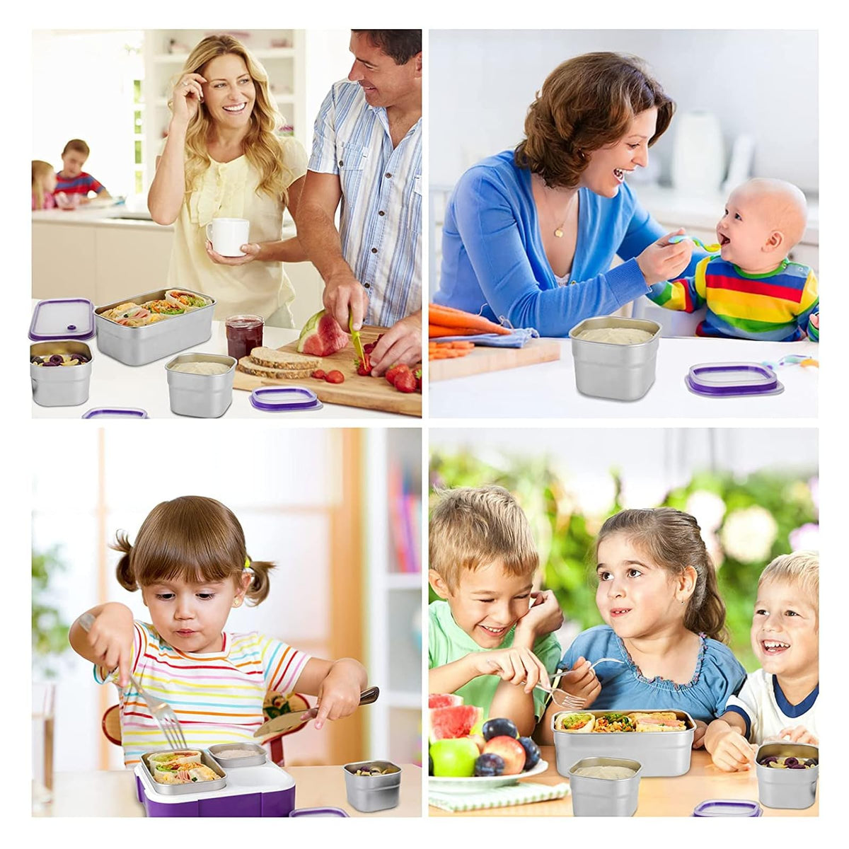 Ggerou lunch box enfant en inox 720 ml avec sac isotherme