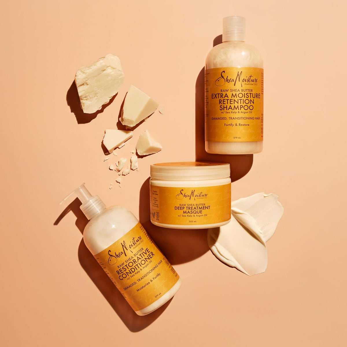 SheaMoisture après-shampooing restructurant karité brut 384 ml