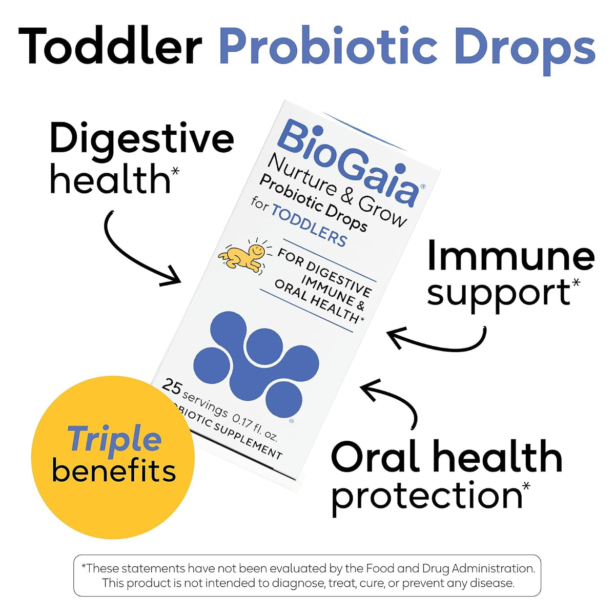 BioGaia Nurture & Grow gouttes probiotiques pour enfants dès 1 an