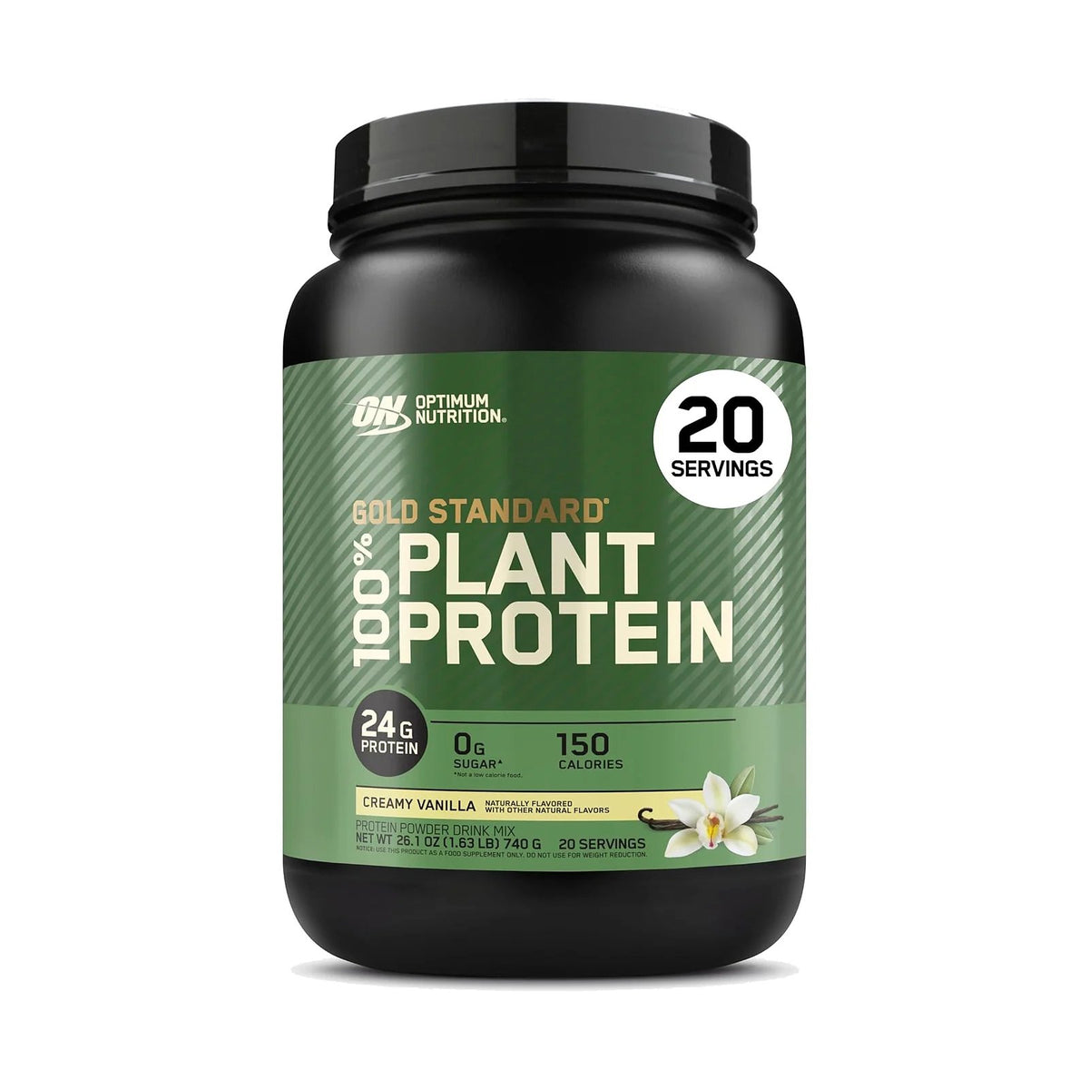 Optimum Nutrition Gold Standard 100% Plant Protein – Vanille, photo du produit seul sur fond blanc
