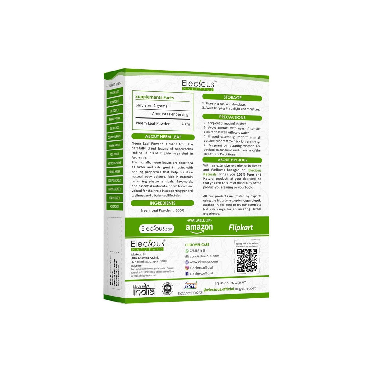 Elecious poudre de neem 200 g