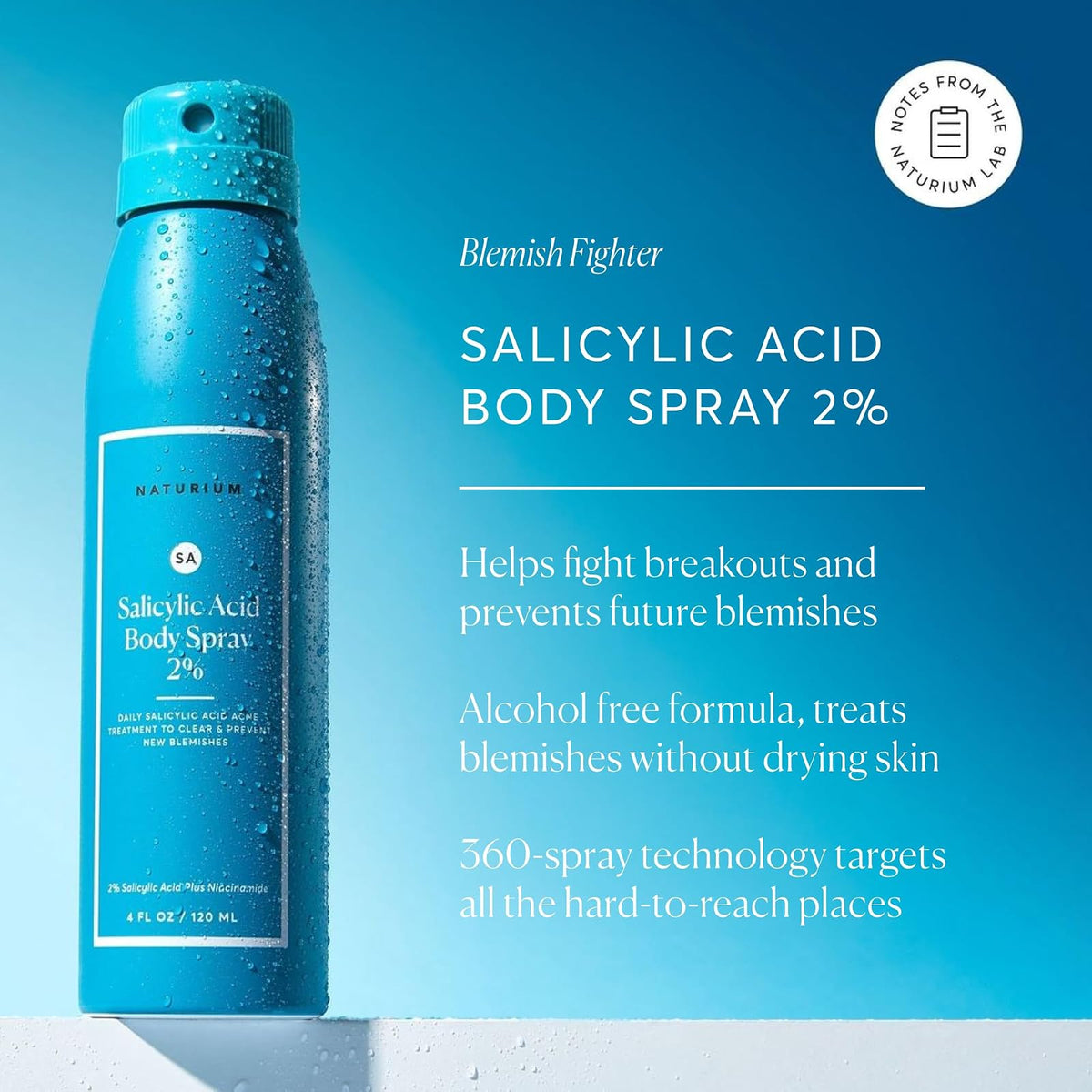 Naturium spray corps à l'acide salicylique 2 % 118 ml