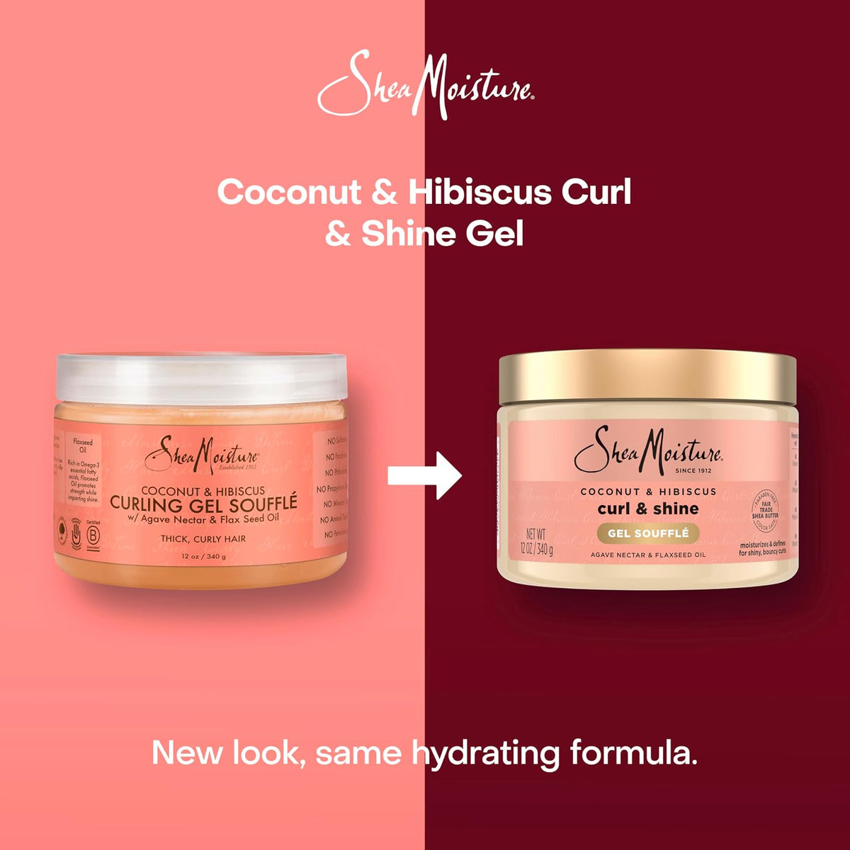 SheaMoisture Curling Gel Soufflé coco et hibiscus 340 g