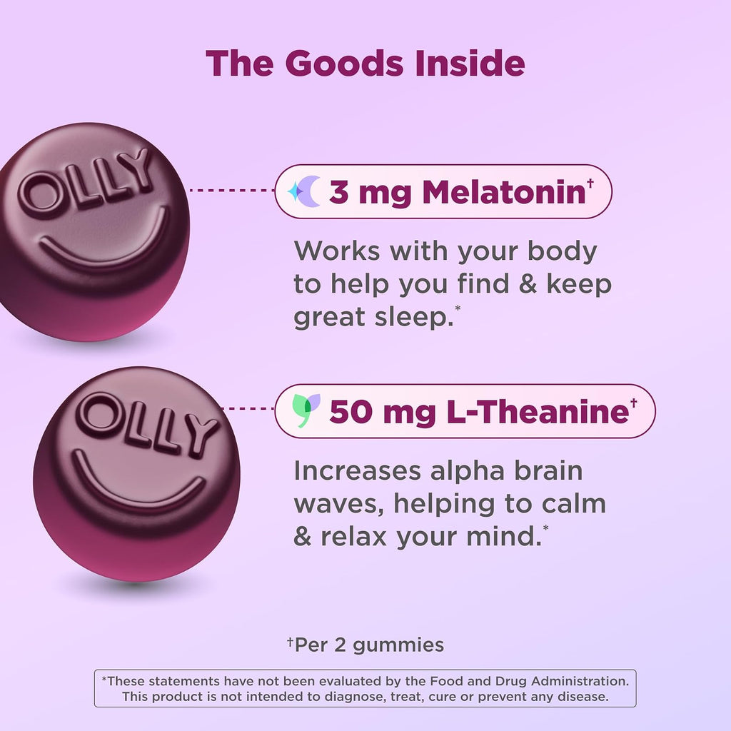OLLY Sleep mélatonine 3 mg, 90 gommes