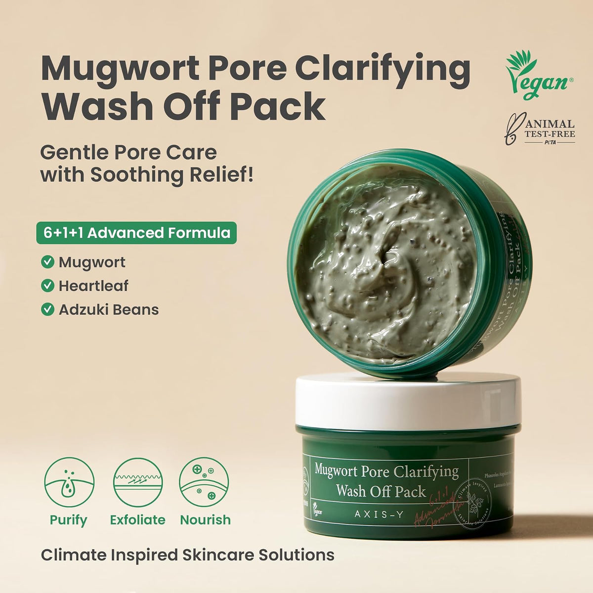 AXIS-Y Mugwort Pore Clarifying masque à l'argile, 100 ml