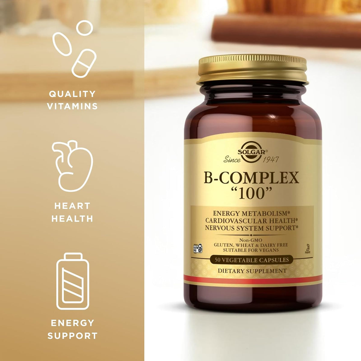 Solgar complexe de vitamines B 100, 50 gélules