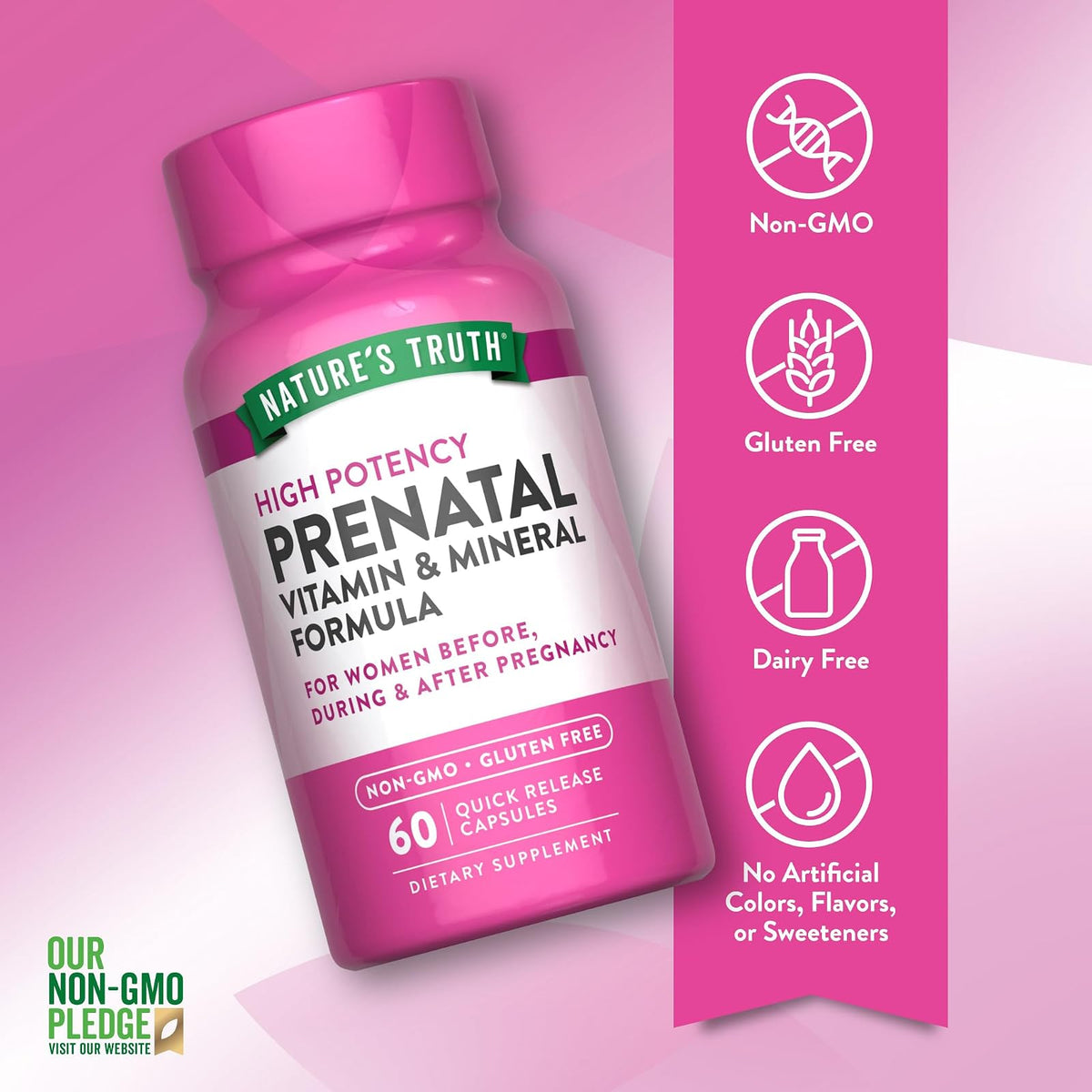 Nature's Truth vitamines prénatales, 60 gélules