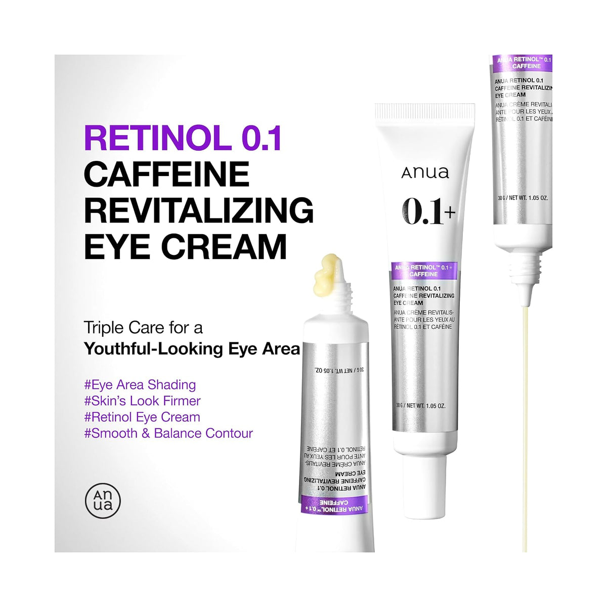 Anua Retinol 0.1 + Caféine, crème contour des yeux, les bienfaits