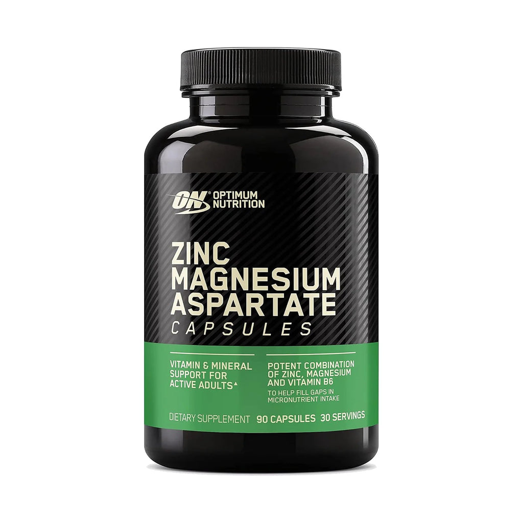 Optimum Nutrition ZMA zinc, magnésium et B6 – 90 gélules, photo du produit seul sur fond blanc