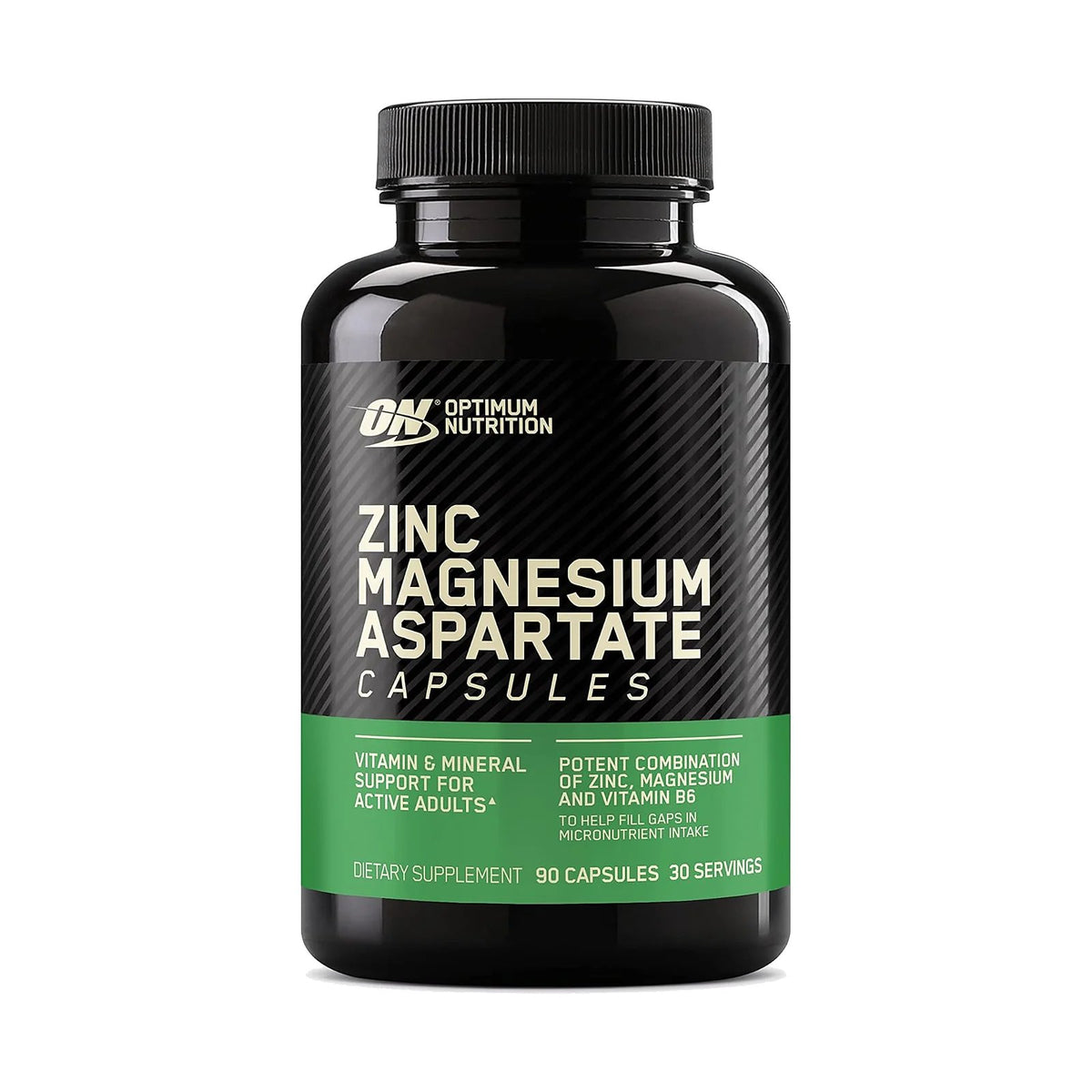 Optimum Nutrition ZMA zinc, magnésium et B6 – 90 gélules, photo du produit seul sur fond blanc