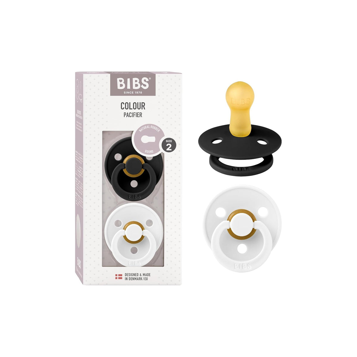 BIBS Colour tétines en caoutchouc naturel Taille 2
