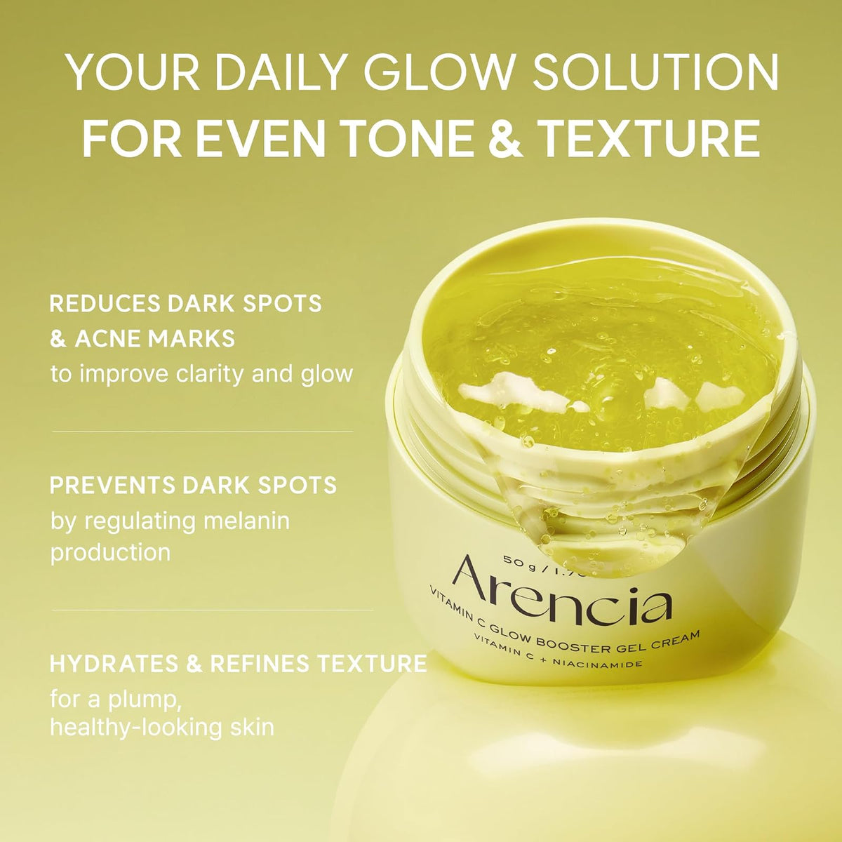 Arencia Vitamin C Glow Booster crème-gel, 50 g