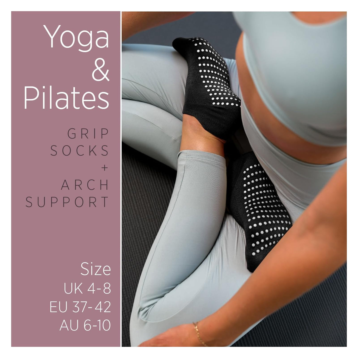 Chaussettes antidérapantes de Pilates et yoga, 3 paires