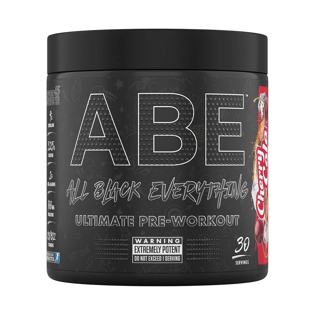 Applied Nutrition ABE pré-workout 30 doses – Cherry cola, photo du produit seul sur fond blanc