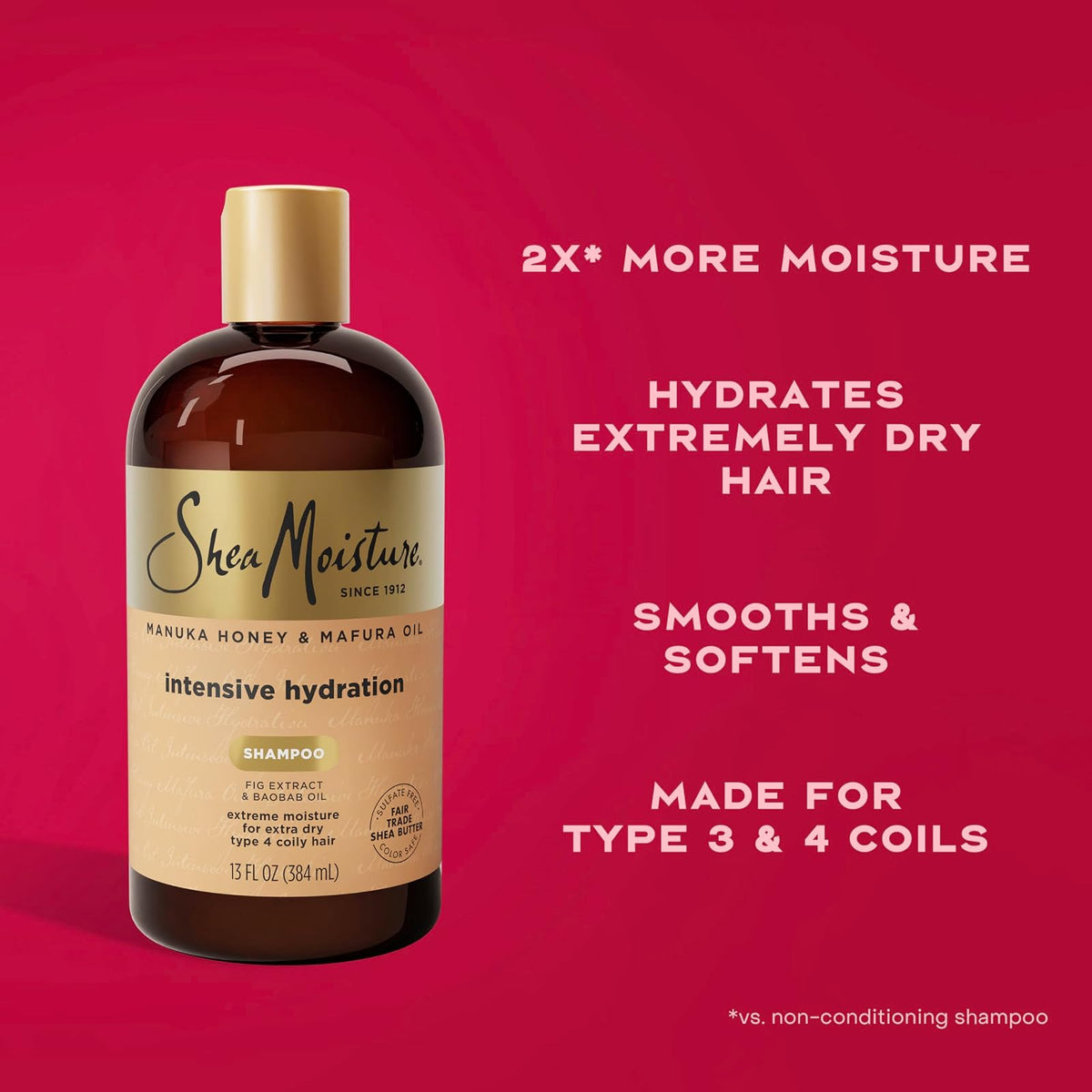 SheaMoisture shampooing miel de manuka et huile de mafura 384 ml