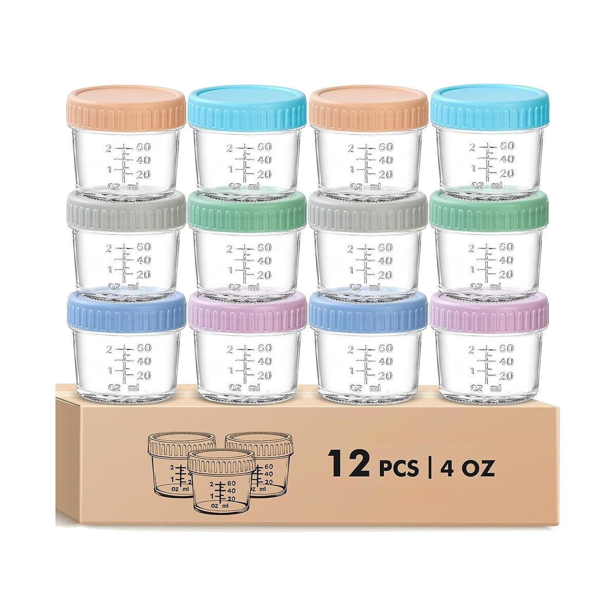 Ctoby pots en verre pour purées, 12 x 120 ml