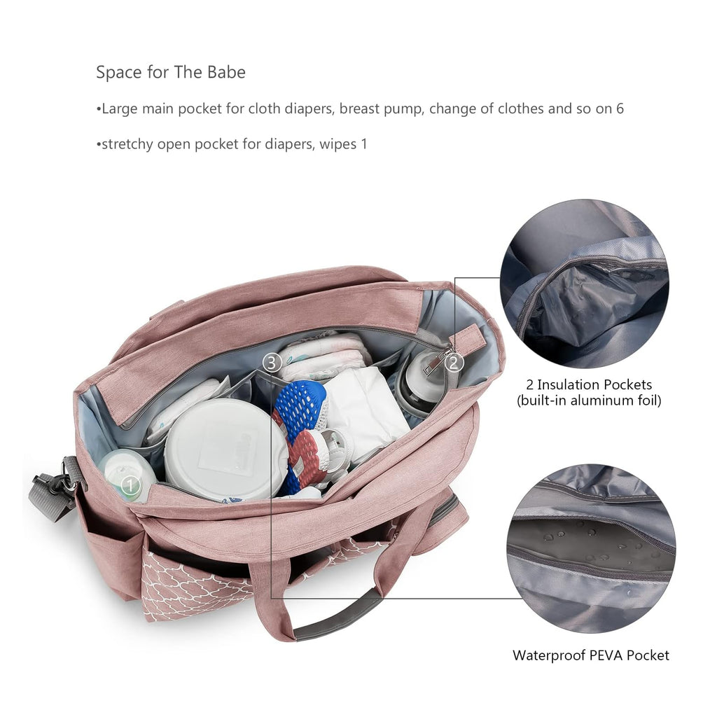 Lmbabter sac à langer avec porte-tétine