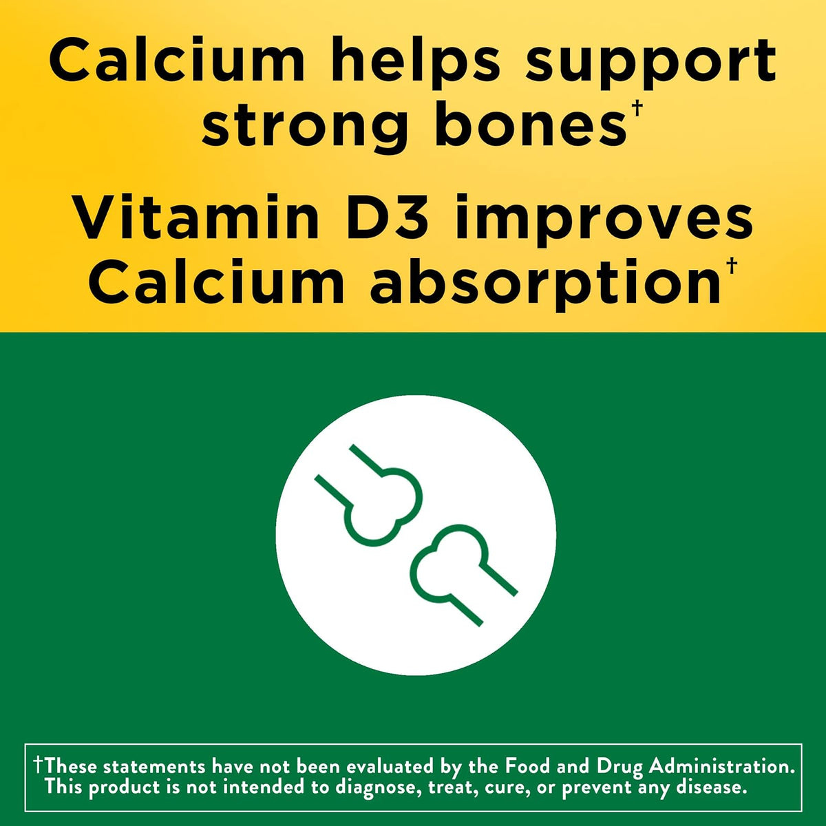 Nature Made calcium 600 mg + vitamine D3, 60 comprimés