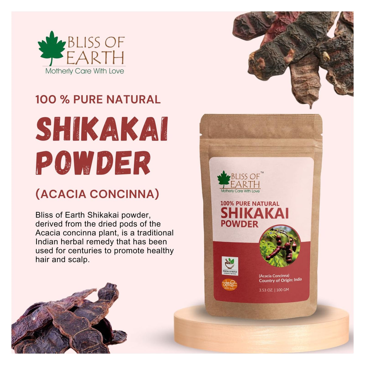 Bliss of Earth poudre de shikakai 100 g