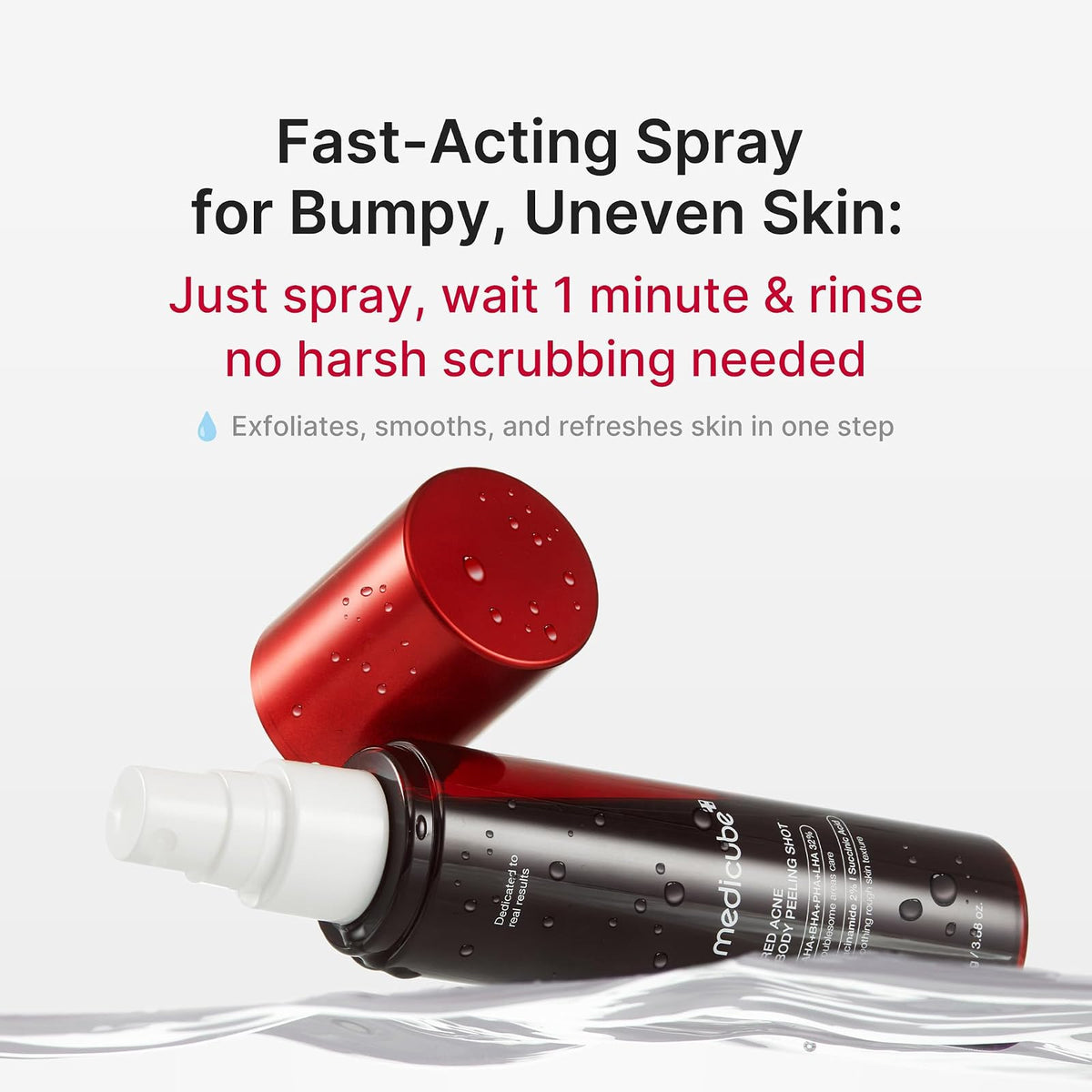 Medicube Red Acne spray exfoliant corps, 110 g
