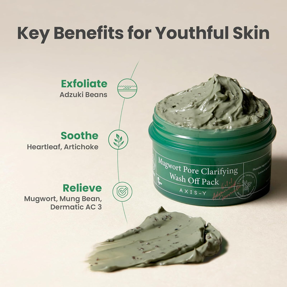 AXIS-Y Mugwort Pore Clarifying masque à l'argile, 100 ml