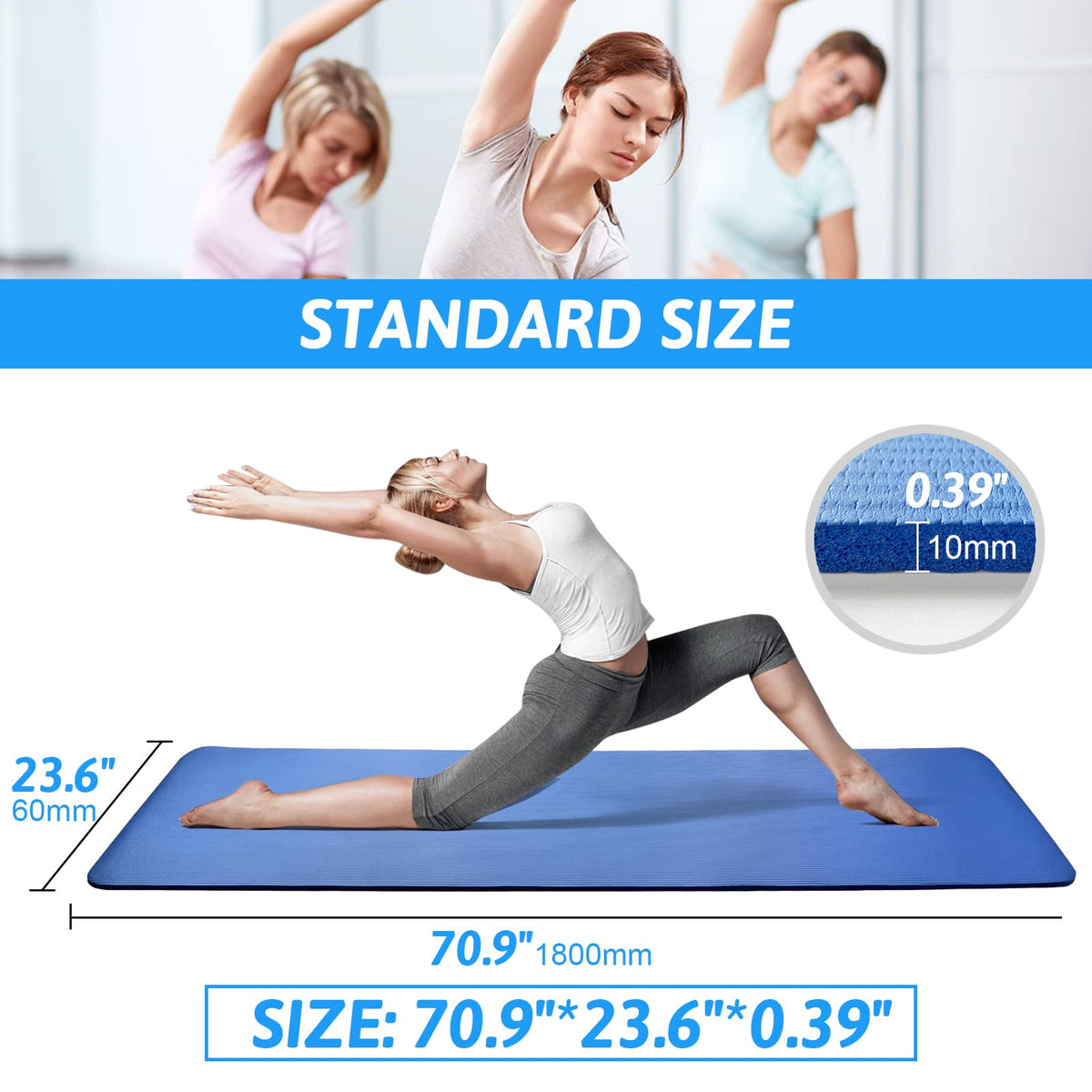 Sky-Touch tapis de Pilates et yoga 10 mm