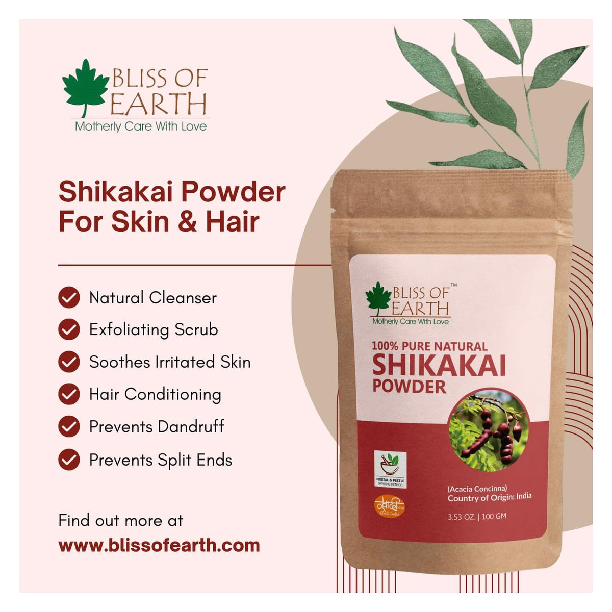 Bliss of Earth poudre de shikakai 100 g