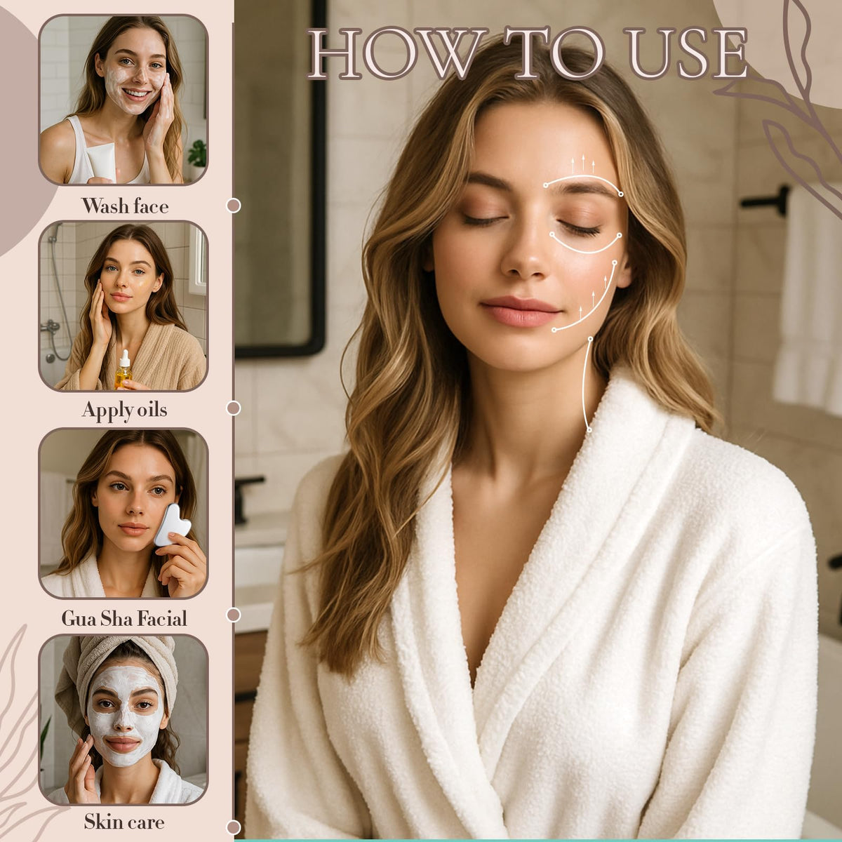 Nuanchu gua sha visage en acier inoxydable