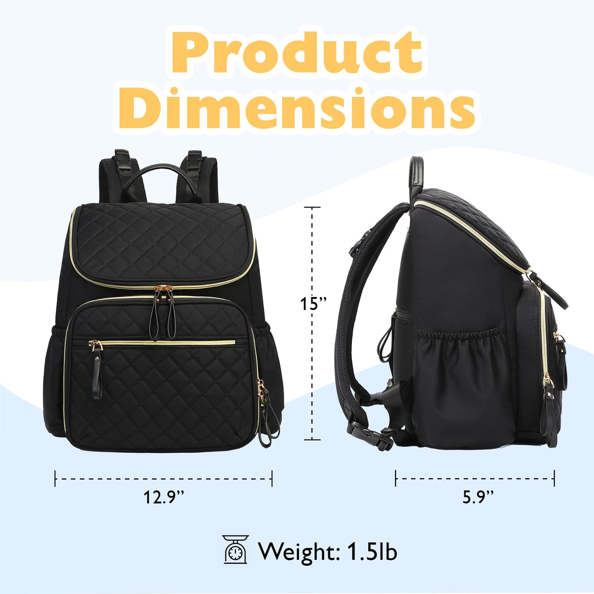 Loradi sac à dos à langer matelassé