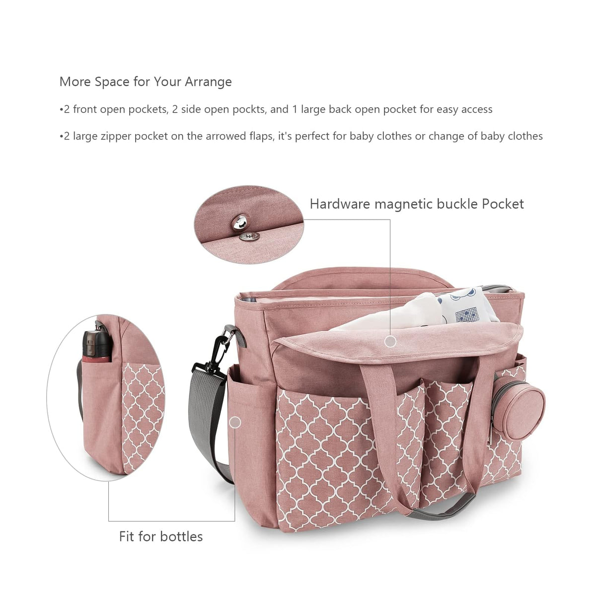Lmbabter sac à langer avec porte-tétine