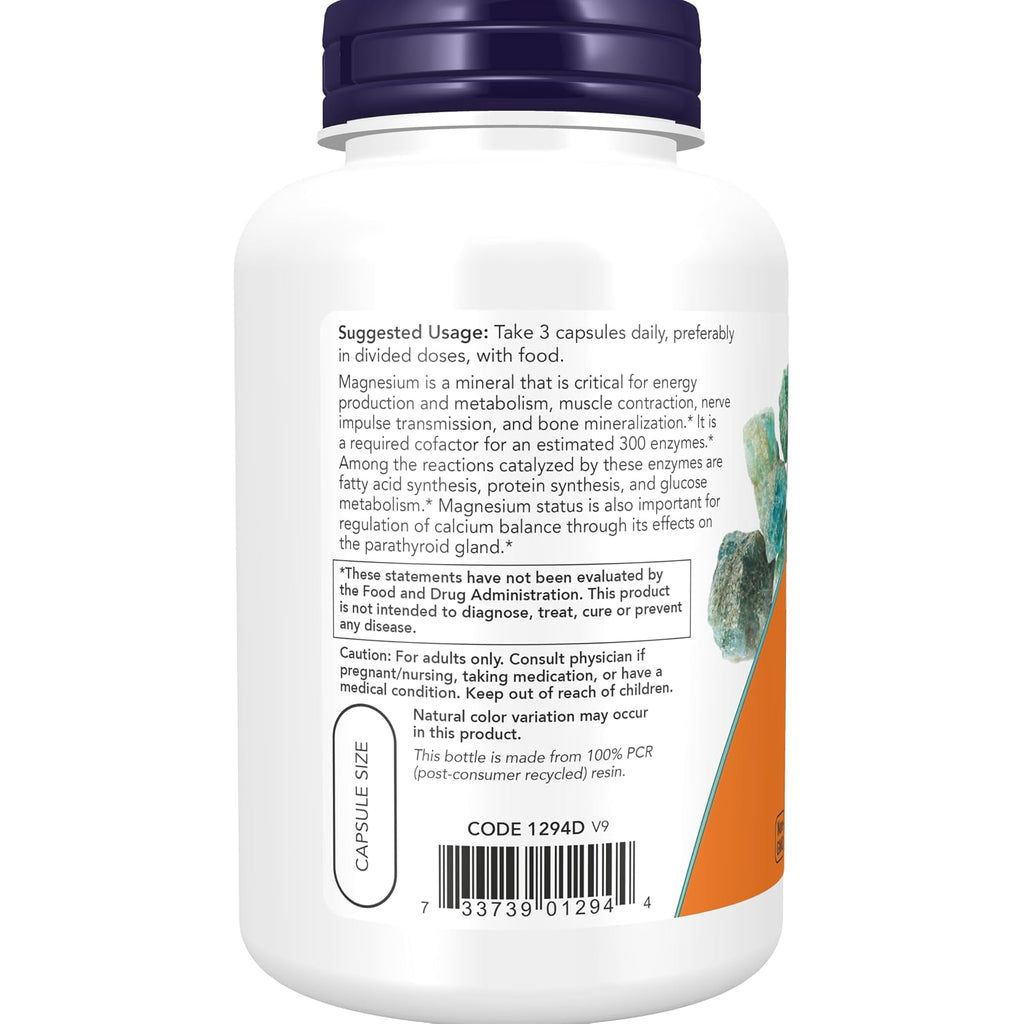 NOW Foods citrate de magnésium, 120 gélules