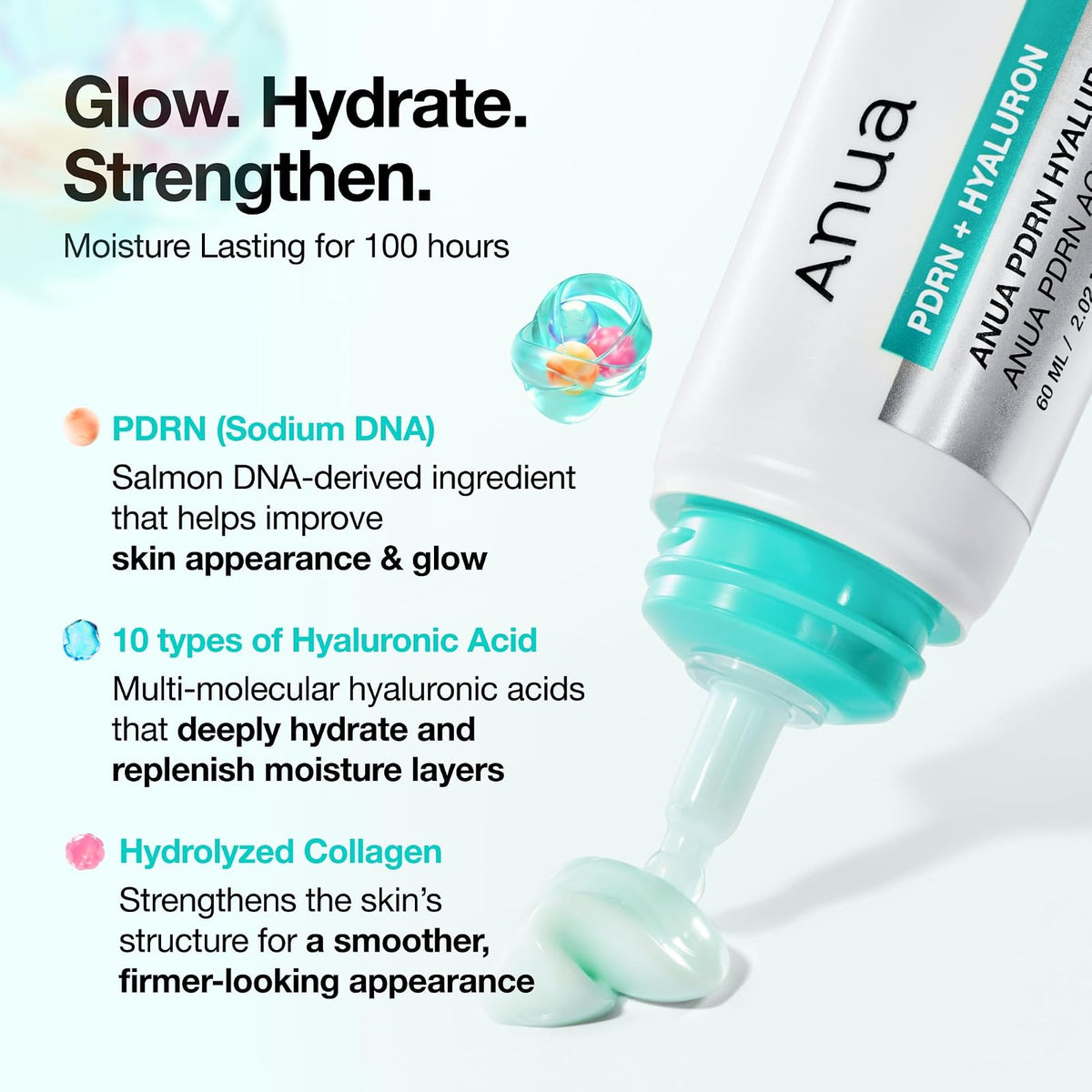 Anua PDRN Hyaluronic Acid 100 crème hydratante, 60 ml