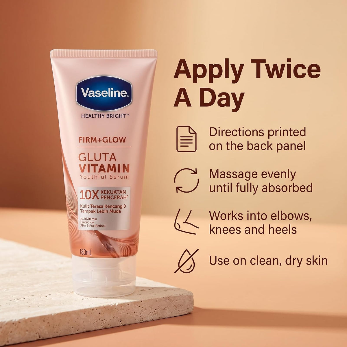 Vaseline Healthy Bright sérum corps Firm+Glow, 180 ml