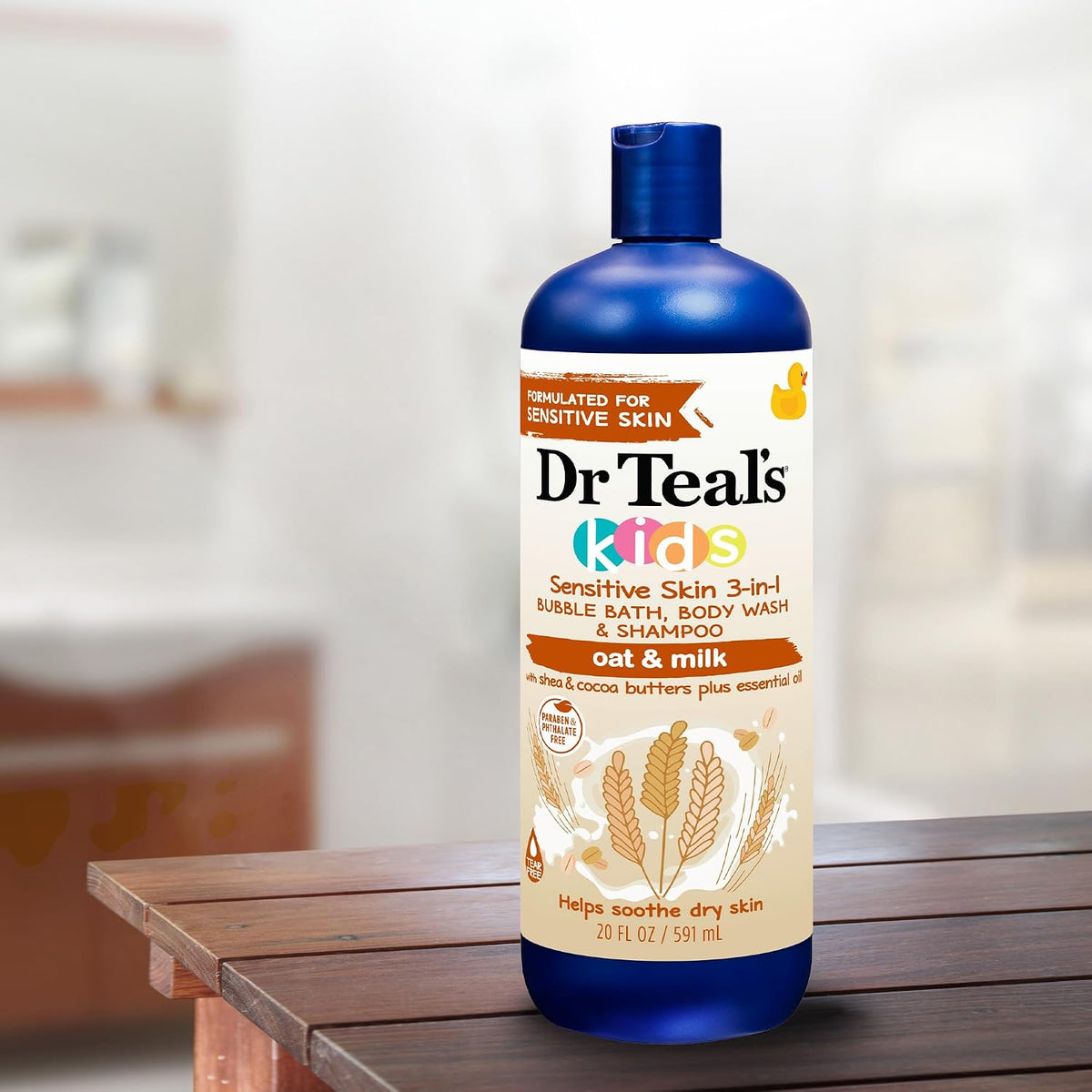 Dr Teal's Kids 3-en-1, au dos du flacon