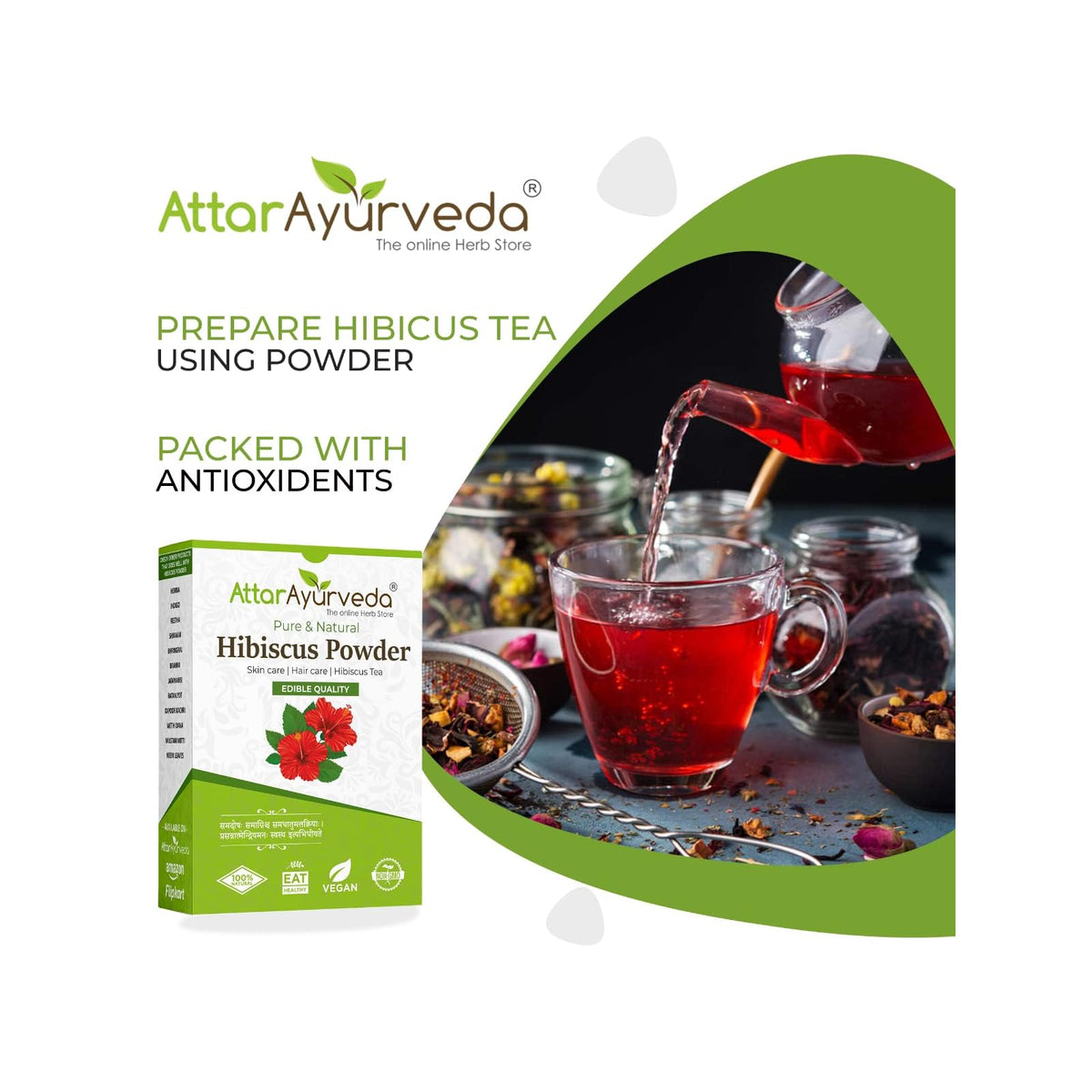 Attar Ayurveda poudre d'hibiscus 100 g