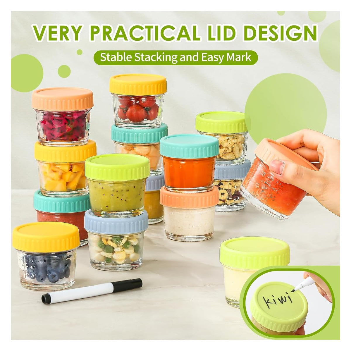 Ctoby pots en verre pour purées, 12 x 120 ml