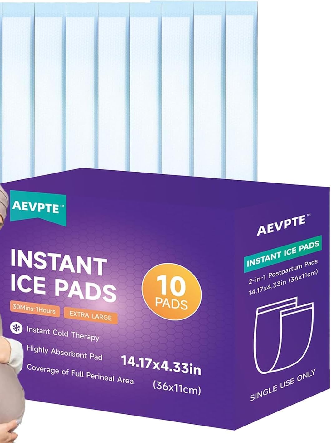 AEVPTE compresses froides post-partum, boîte de 10
